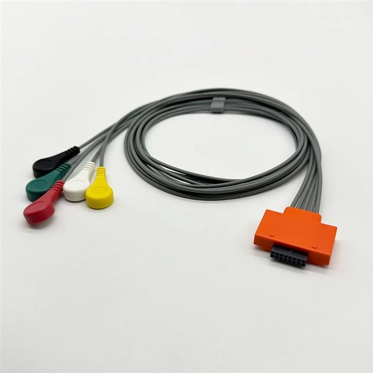 Cardioline Compatible 5 Leads ECG Holter Cable high quality