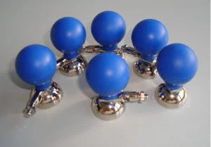 Ηλεκτρόδια ηλεκτροδίων από ηλεκτρόδια 4 mm για το στήθος ενηλίκων με νικέλιο με βολβοειδή ή με γκρι μπλε, 6pcs / set