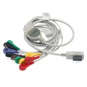 Beneware 13 καρφίτσα ECG Holter καλώδιο 10 μόλυβδος snap